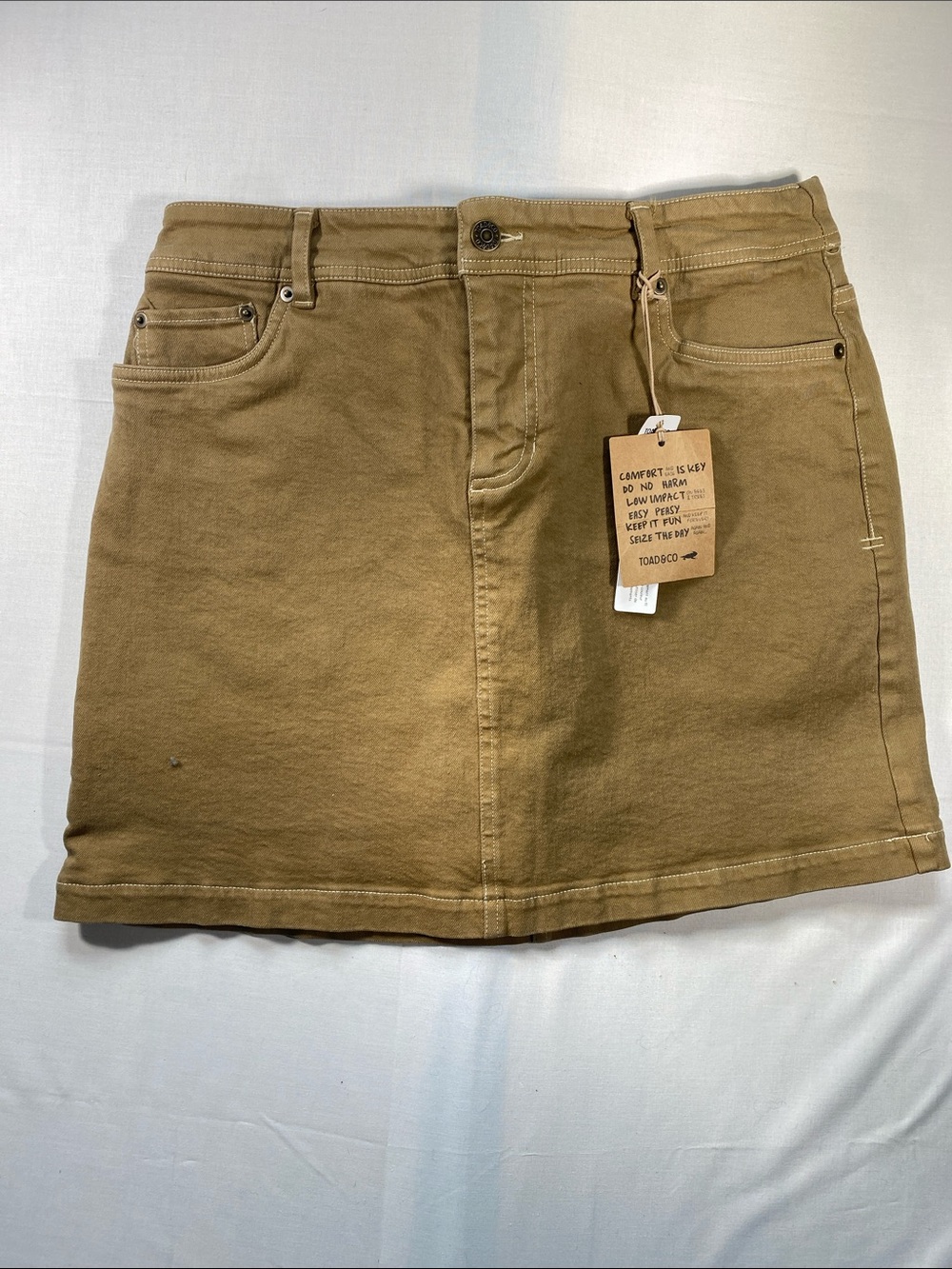 Toad&Co Khaki Canvas Mini Skirt